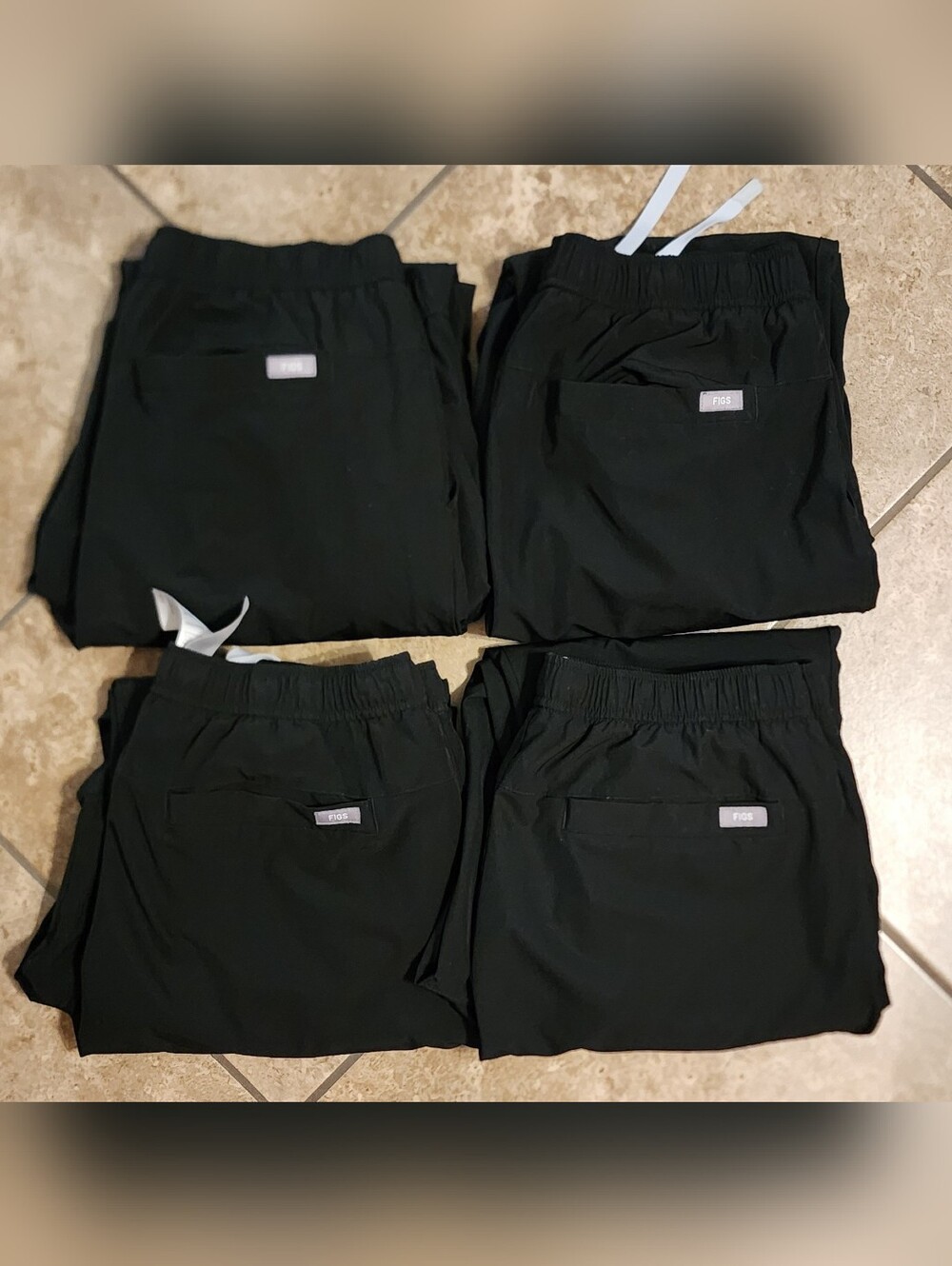 Large TALL Black Figs Lined Scrub Pants - Lot of 4